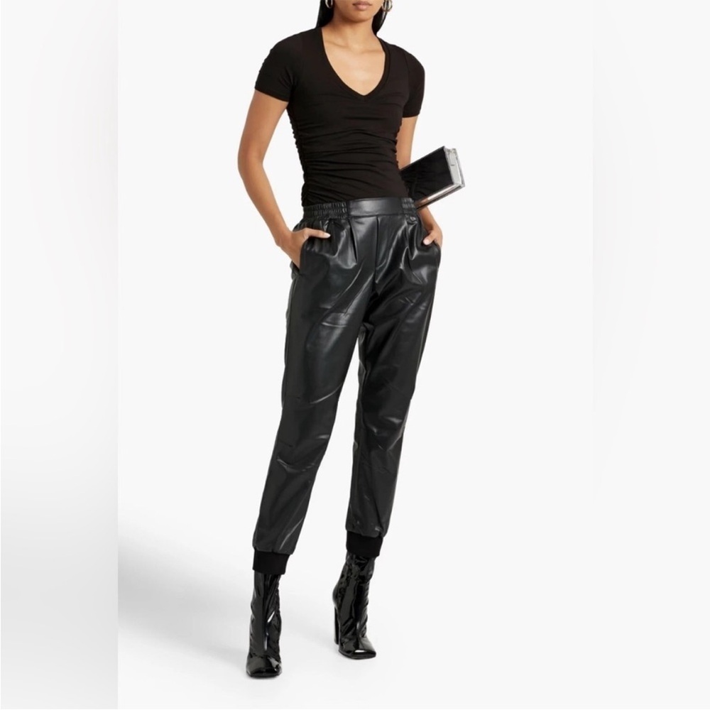 ATM Anthony Thomas Melillo Black Leather Joggers